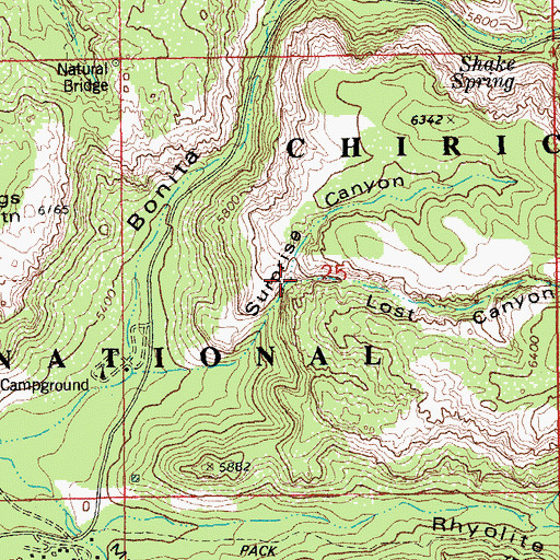 Topographic Map of Lost Canyon, AZ
