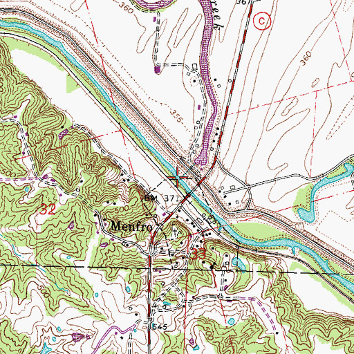 Topographic Map of Bois Brule Creek, MO