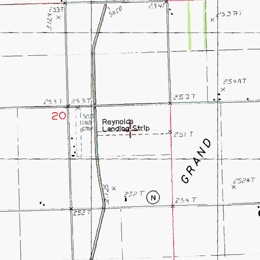 Topographic Map of Reynolds Landing Strip (historical), MO