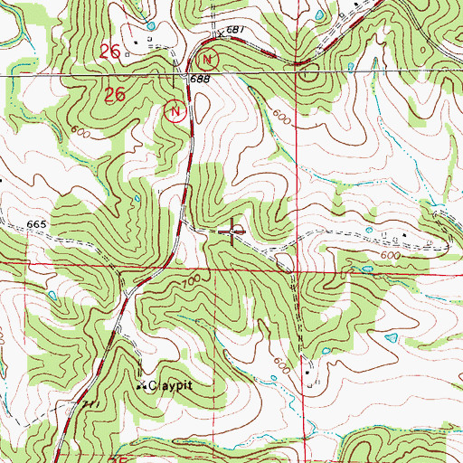 Topographic Map of Wittenbach School (historical), MO