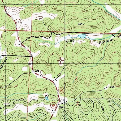 Topographic Map of Central Point School (historical), MO
