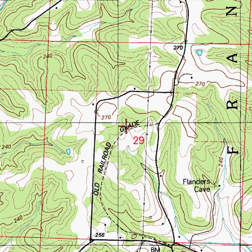 Topographic Map of Cooper School (historical), MO