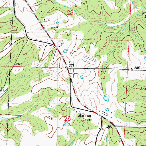 Topographic Map of Skinner School (historical), MO