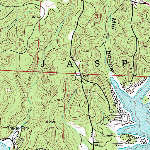 Topographic Map of White Hall School (historical), MO