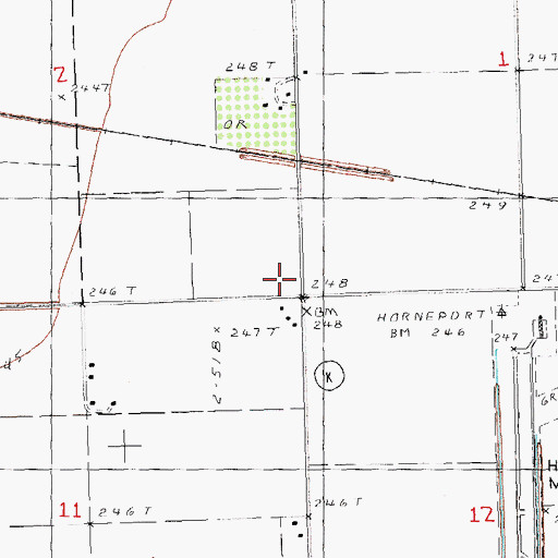 Topographic Map of Vardell School (historical), MO
