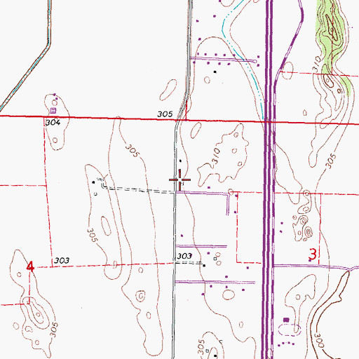 Topographic Map of Bowman School, MO