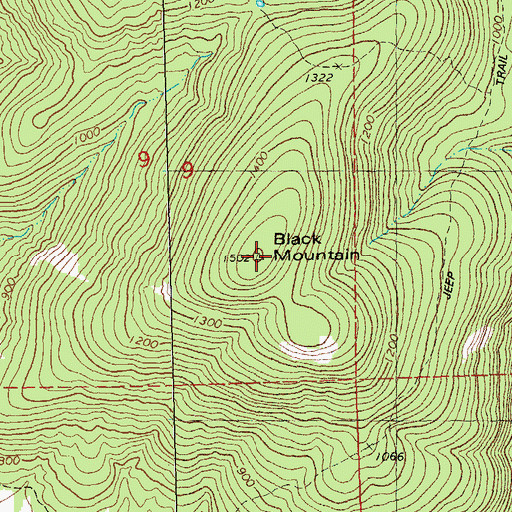 Topographic Map of Black Mountain, MO
