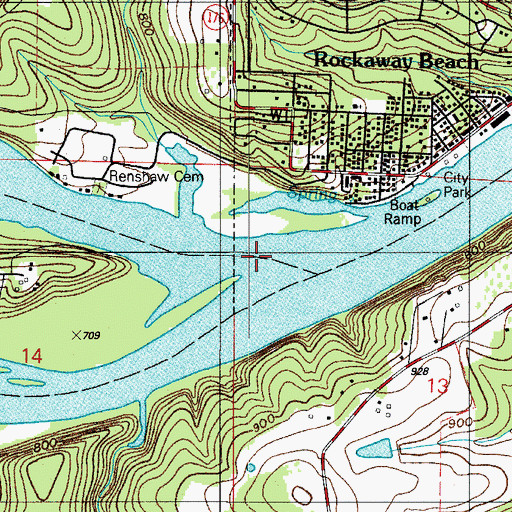 Topographic Map of Bull Creek, MO