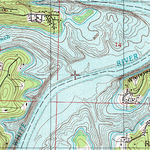 Topographic Map of Kennel Branch, MO