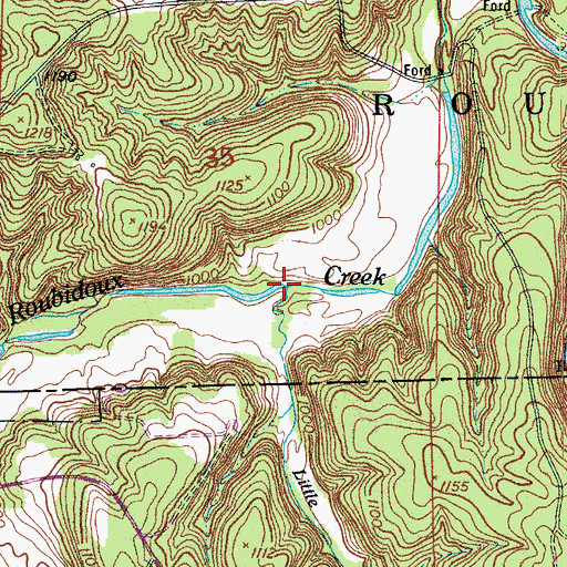 Topographic Map of Little Piney Creek, MO