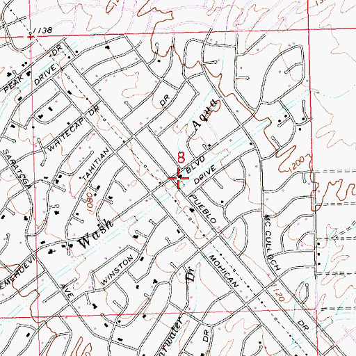 Topographic Map of Agua Wash, AZ
