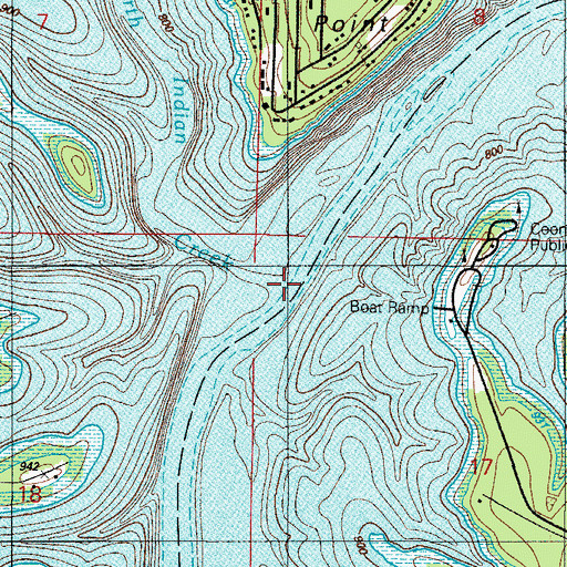 Topographic Map of North Indian Creek, MO