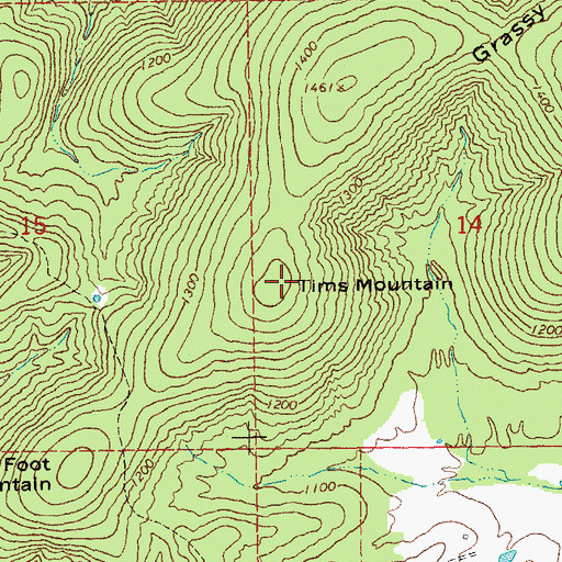 Topographic Map of Tims Mountain, MO