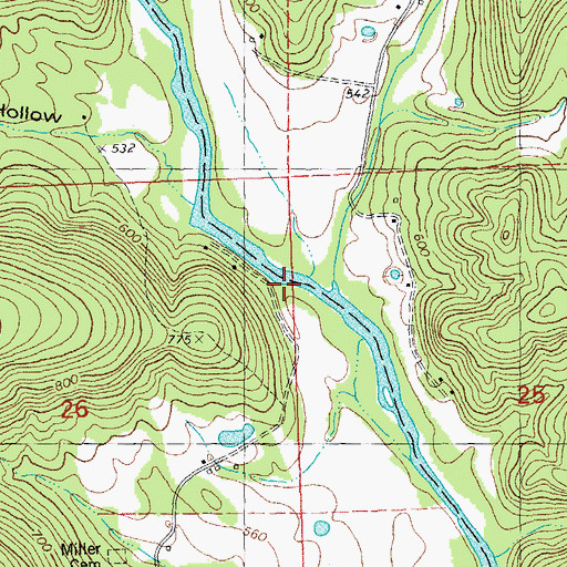 Topographic Map of Wide Ford, MO