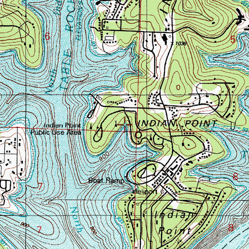 Topographic Map of Indian Point Public Use Area, MO