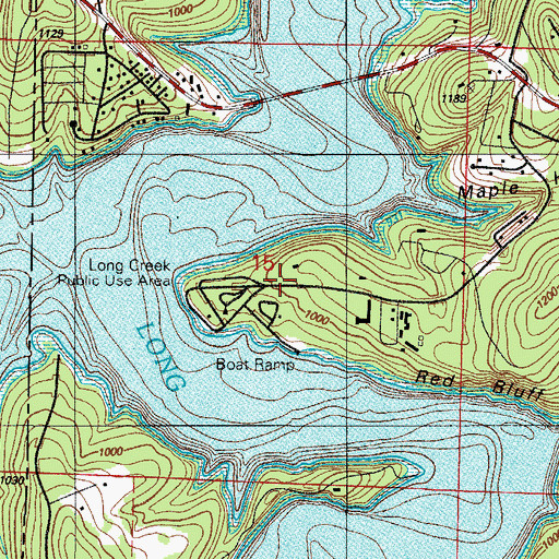 Topographic Map of Long Creek Park, MO