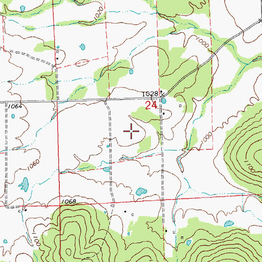 Topographic Map of Rebel Cemetery, MO