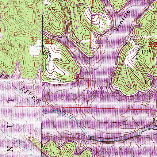 Topographic Map of Alpine Cemetery (historical), AR