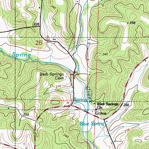Topographic Map of Longan Branch, MO