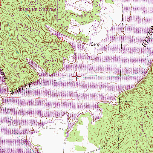 Topographic Map of Disney Ferry (historical), AR