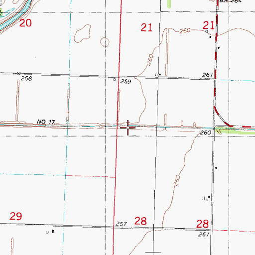 Topographic Map of Ditch Number 17, MO