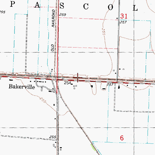 Topographic Map of Ditch Number 74, MO