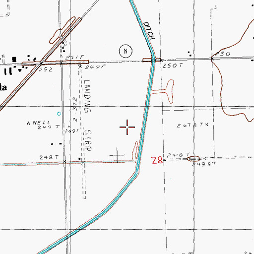Topographic Map of Honey Cypress Ditch Number 34, MO