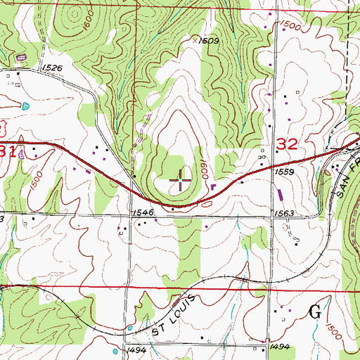 Topographic Map of Glasscock Mountain, AR