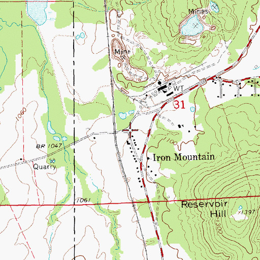 Topographic Map of Iron Mountain, MO