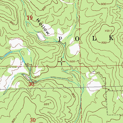 Topographic Map of Magee Hollow, MO