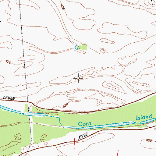 Topographic Map of Green Island (historical), MO