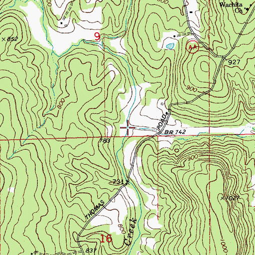 Topographic Map of Wildcat Creek, MO