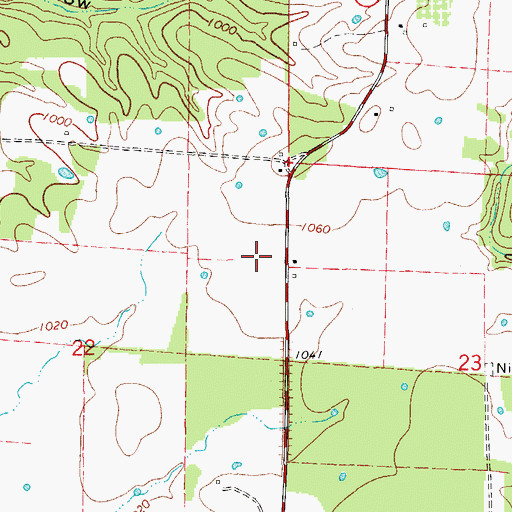 Topographic Map of Campbell Ranch Airport (historical), MO