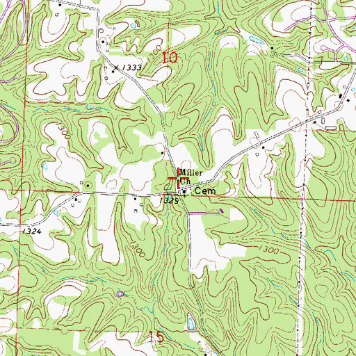 Topographic Map of Pleasant Hill School (historical), AR