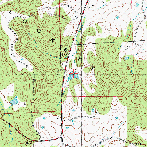 Topographic Map of Gentry Lake Dam, MO