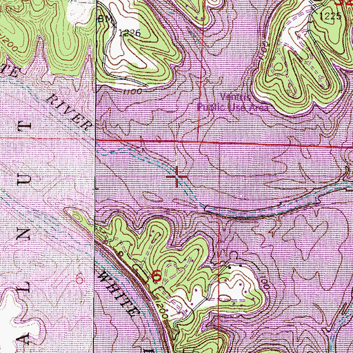 Topographic Map of Ventry Branch, AR