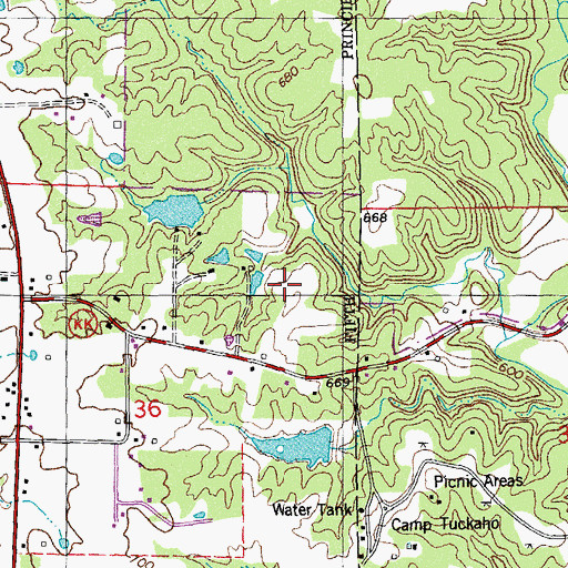 Topographic Map of Girl Scouts Dam, MO