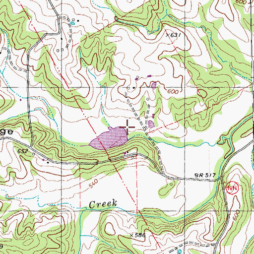 Topographic Map of Clarence Cannon Memorial Watershed Structure Number 4 Dam, MO