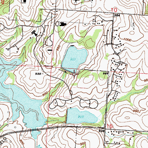 Topographic Map of Old Longview Lake, MO