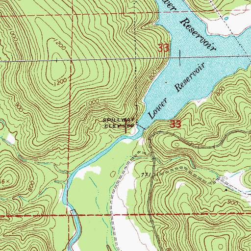 Topographic Map of Taum Sauk Lower Dam, MO