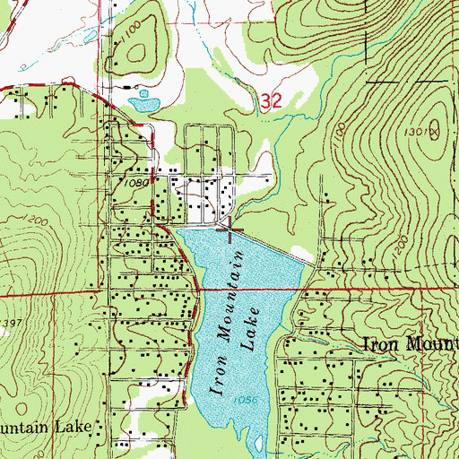 Topographic Map of Iron Mountain Lake Dam, MO