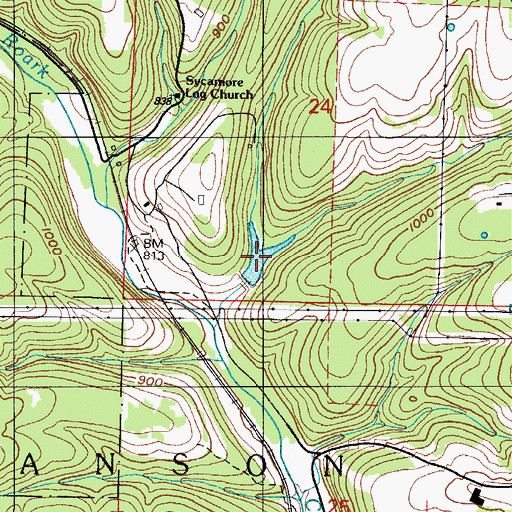 Topographic Map of McDonald Lake, MO