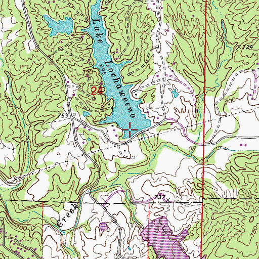 Topographic Map of Lake Lochaweeno Dam, MO
