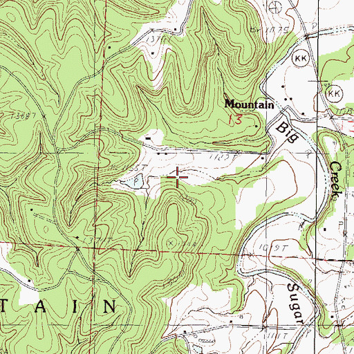 Topographic Map of Township of Mountain, MO