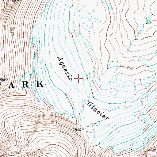 Topographic Map of Agassiz Glacier, MT