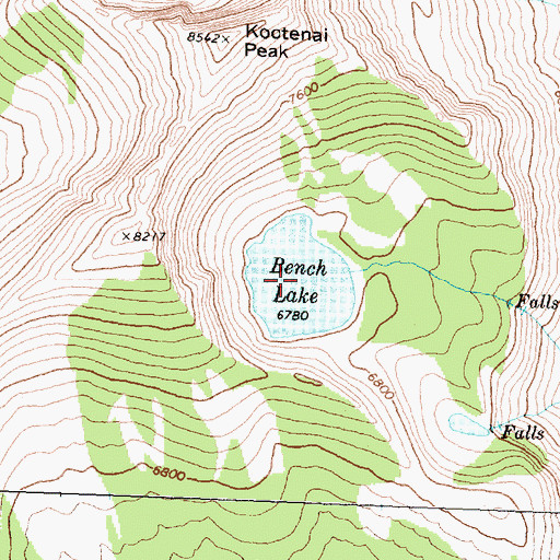Topographic Map of Bench Lake, MT
