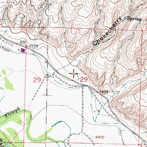 Topographic Map of Chokecherry Gulch, MT