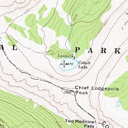Topographic Map of Cobalt Lake, MT