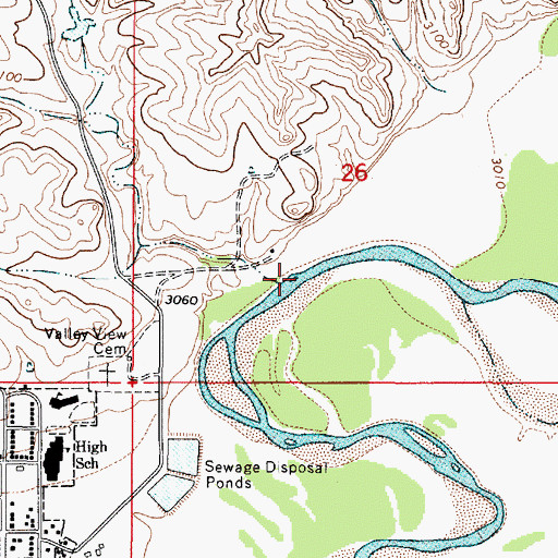 Topographic Map of Coyote Creek, MT