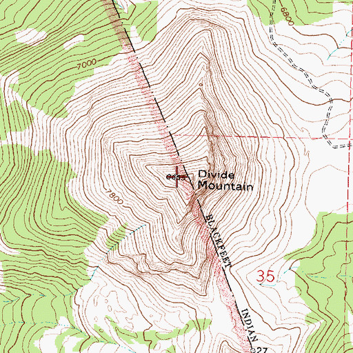 Topographic Map of Divide Mountain, MT
